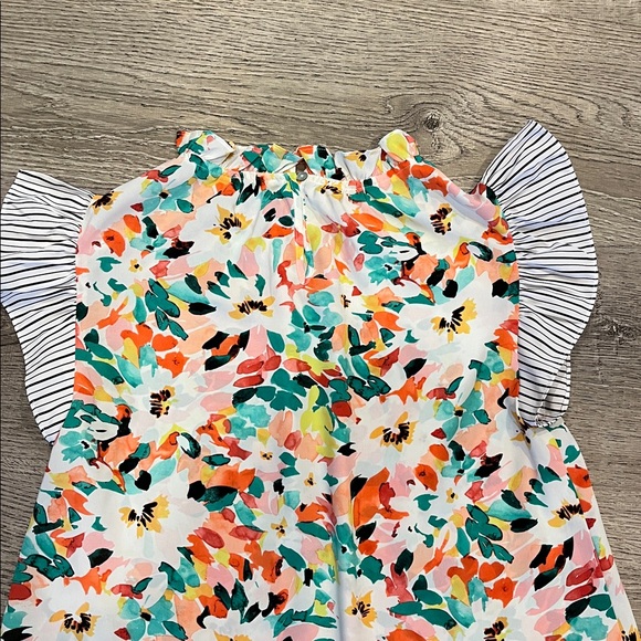 JODIFL Colorful Abstract Ruffle Top Size M - Picture 5 of 7